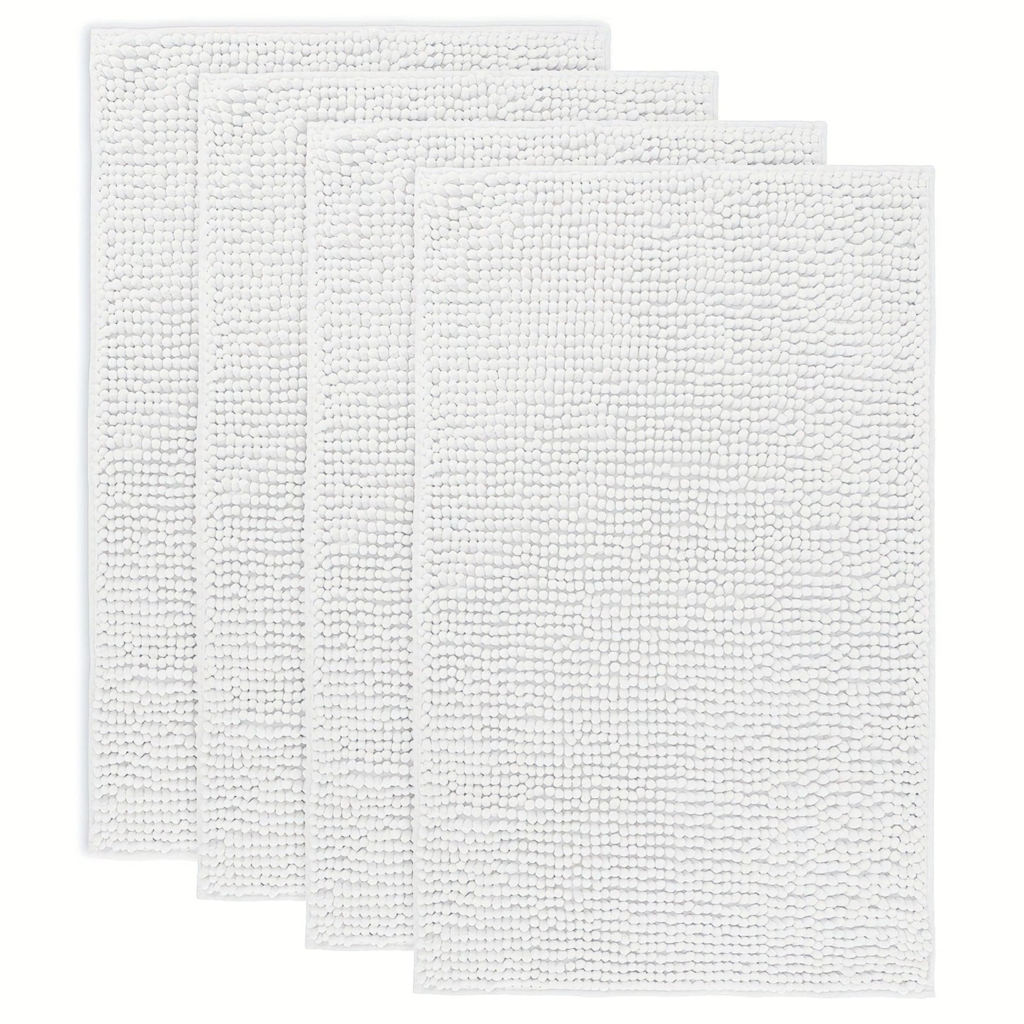 Chenille Bath Rug Extra Thick Soft Absorbent Non-Slip Bathroom Mat Machine Washable, Multiple Sizes & Colors