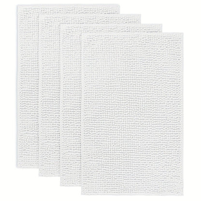 Chenille Bath Rug Extra Thick Soft Absorbent Non-Slip Bathroom Mat Machine Washable, Multiple Sizes & Colors