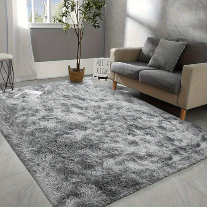 Shaggy Area Rug Soft Plush Fuzzy Carpet Non-Slip Tie-Dye Design for Bedroom Living Room Nursery Dorm — Pet Friendly Machine Washable Multiple Sizes & Colors