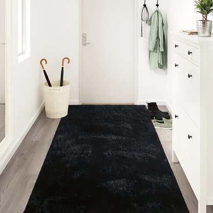 Shaggy Area Rug Soft Plush Fuzzy Carpet Non-Slip Tie-Dye Design for Bedroom Living Room Nursery Dorm — Pet Friendly Machine Washable Multiple Sizes & Colors