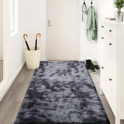 Shaggy Area Rug Soft Plush Fuzzy Carpet Non-Slip Tie-Dye Design for Bedroom Living Room Nursery Dorm — Pet Friendly Machine Washable Multiple Sizes & Colors