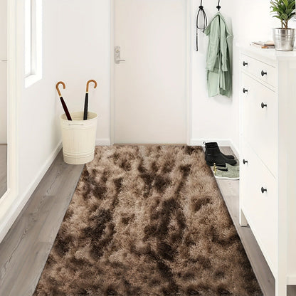 Shaggy Area Rug Soft Plush Fuzzy Carpet Non-Slip Tie-Dye Design for Bedroom Living Room Nursery Dorm — Pet Friendly Machine Washable Multiple Sizes & Colors