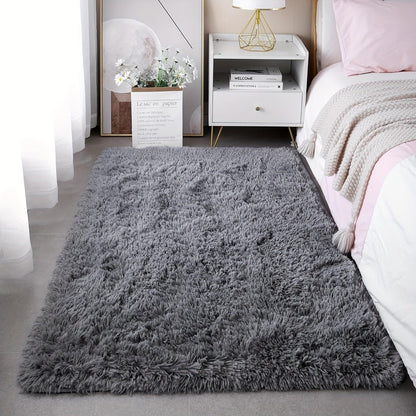 Shaggy Area Rug Soft Plush Fuzzy Carpet Non-Slip Tie-Dye Design for Bedroom Living Room Nursery Dorm — Pet Friendly Machine Washable Multiple Sizes & Colors