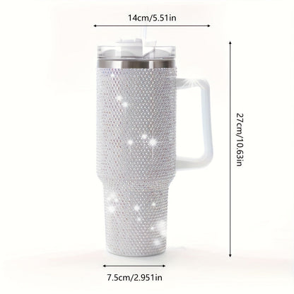 Insulated Tumbler 40oz All-Over Rhinestone Stainless Steel in Fifteen Retained Color Options