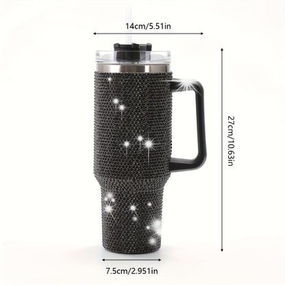 Insulated Tumbler 40oz All-Over Rhinestone Stainless Steel in Fifteen Retained Color Options