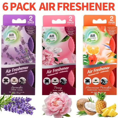 Six-Piece Solid Air Freshener Set with Vented Containers and Six Scent Combination Checkout Options