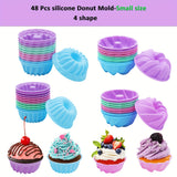48-piece set of 4-shape small donut molds [thread/woven/pumpkin/flower]
