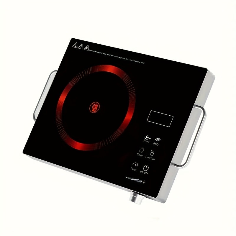 Portable Electric Induction Cooktop 2200W Ceramic Infrared Hot Plate with Adjustable Temperature & Dual Touch Rotation Control – Single Burner Electric Stove for Home Dorm Cooking