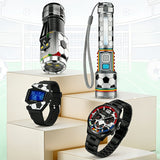 4pcs, including 2 high-power flashlights and 2 multifunctional watches