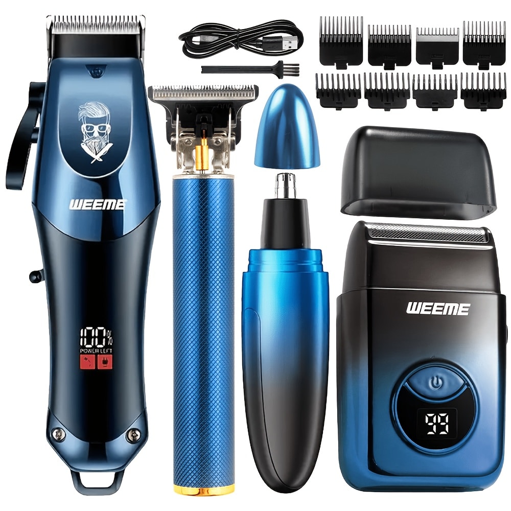 Hair Clippers & Trimmers WEEME Two- or Four-Piece Sets with USB Charging, Guide Combs and Five Source Options