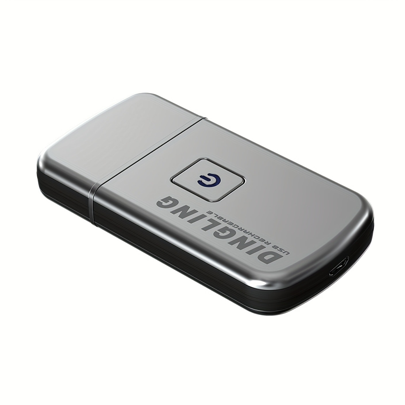 Silver Card-Style Foil Electric Shaver with USB Charging Cable, Cleaning Brush and 3.6-Inch Length