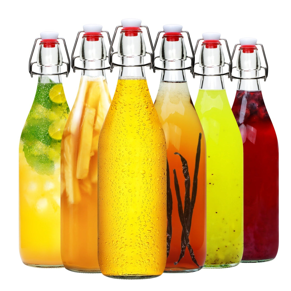 Swing Top Glass Bottles 32oz with Airtight Stopper - Flip Top Brewing Bottles for Kombucha for Entryways, Bedrooms and Living Spaces