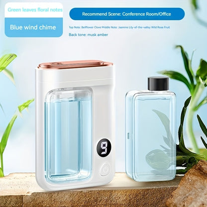 Essential Oil Aromatherapy Diffuser Set – Mini Humidifier with 7 Spray Levels, 1/4/8 Hour Timer, 5.07oz Capacity, Room Decor Scent Diffuser with Hilton, Gardenia, Ocean & Shangri-La Oils