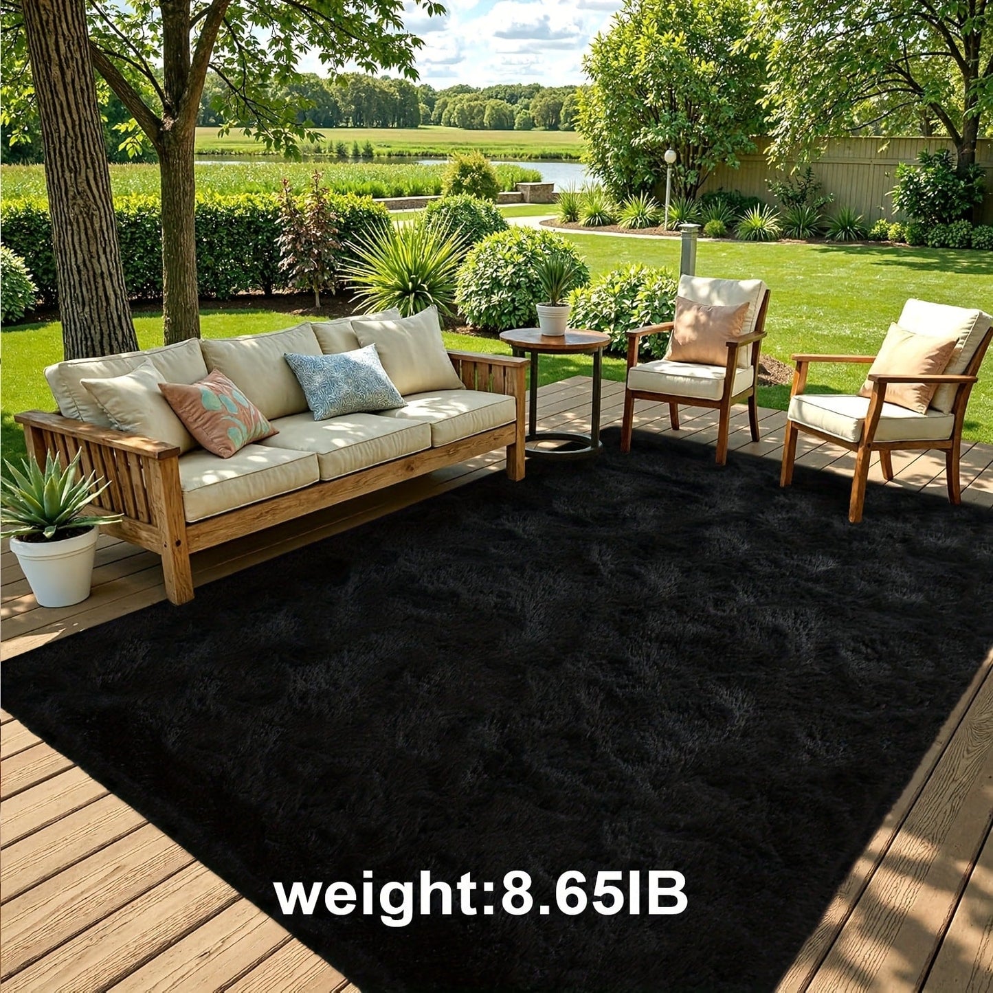 Fluffy Indoor Area Rug in Five Colors and Six Size Options for Living Room, Bedroom, Kitchen or Bathroom