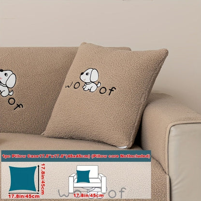 Sofa Cover Embroidered Plush-Texture Panels for Single to 4 Seats, Backrest, Armrest or Pillowcase