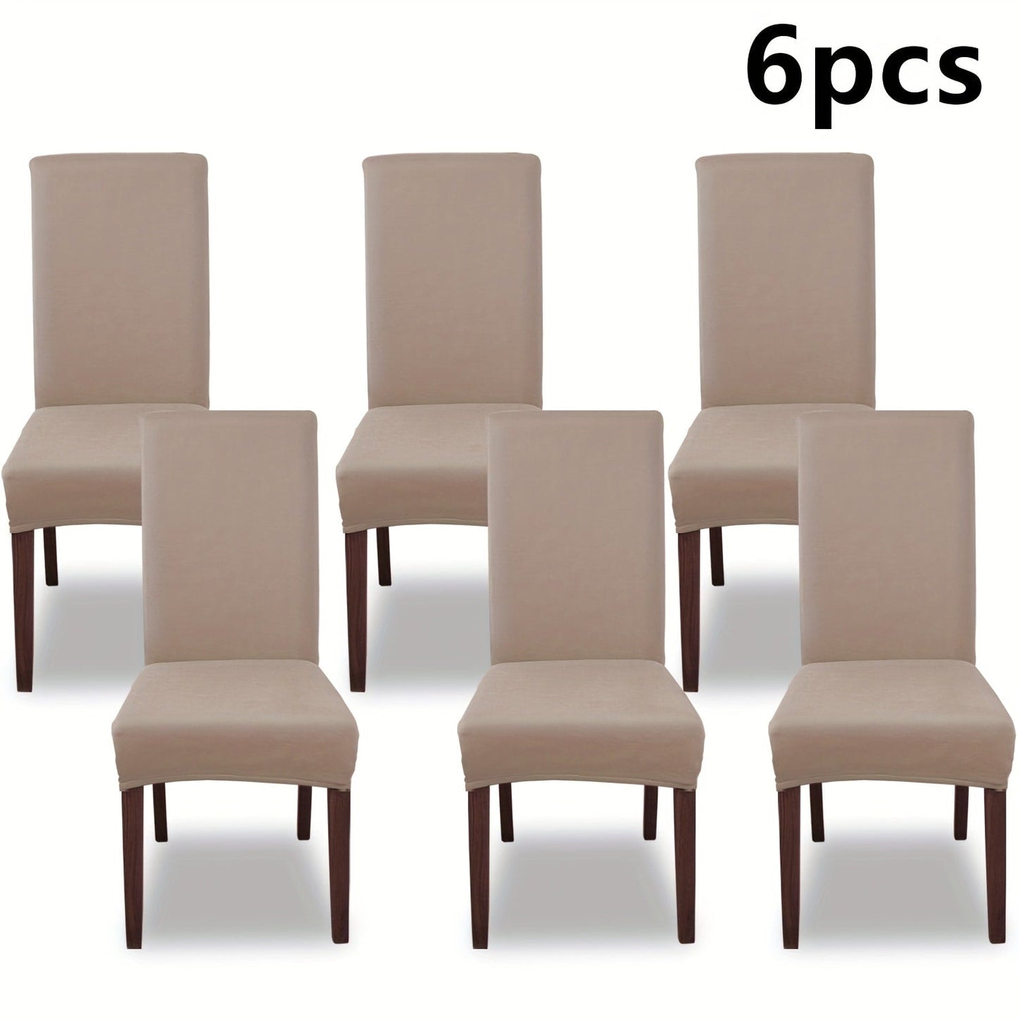 Chair Cover Set of 4 or 6 Stretch Milk-Fiber Dining Slipcovers in Eight Available Color Choices