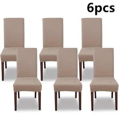 Chair Cover Set of 4 or 6 Stretch Milk-Fiber Dining Slipcovers in Eight Available Color Choices