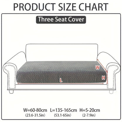 Jacquard Stretch Sofa Cover Non-Slip | Elastic Wear-Resistant Couch Slipcover, Polyester Jacquard Fabric, 1 to 4 Seat Sectional L-Shape, Armrest Backrest, Machine Washable