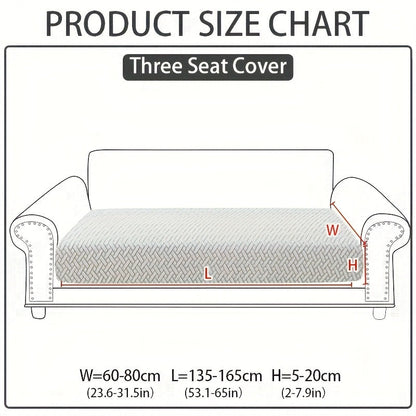 Jacquard Stretch Sofa Cover Non-Slip | Elastic Wear-Resistant Couch Slipcover, Polyester Jacquard Fabric, 1 to 4 Seat Sectional L-Shape, Armrest Backrest, Machine Washable