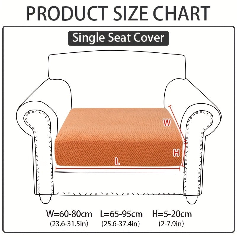 Jacquard Stretch Sofa Cover Non-Slip | Elastic Wear-Resistant Couch Slipcover, Polyester Jacquard Fabric, 1 to 4 Seat Sectional L-Shape, Armrest Backrest, Machine Washable