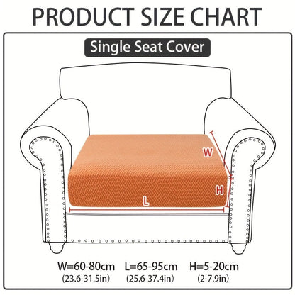 Jacquard Stretch Sofa Cover Non-Slip | Elastic Wear-Resistant Couch Slipcover, Polyester Jacquard Fabric, 1 to 4 Seat Sectional L-Shape, Armrest Backrest, Machine Washable
