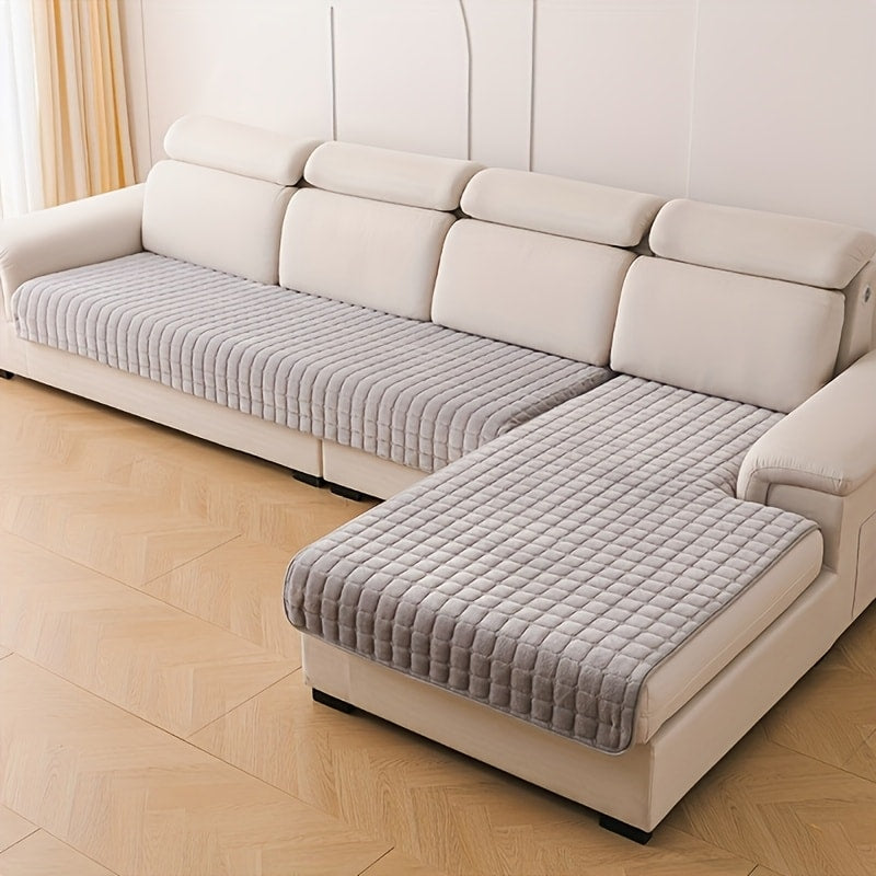 Sofa Cover Quilted-Texture Two-Piece Set with 35.4 x 82.7 and 35.4 x 62.9-Inch Panels in Five Colors