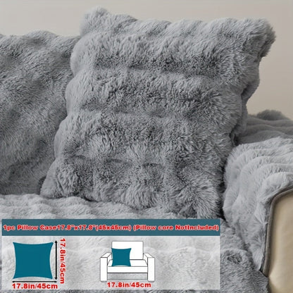 Sofa Cover Thick Faux Rabbit Plush Panels with Anti-Slip Feature for Seat, Armrest, Backrest or Pillowcase