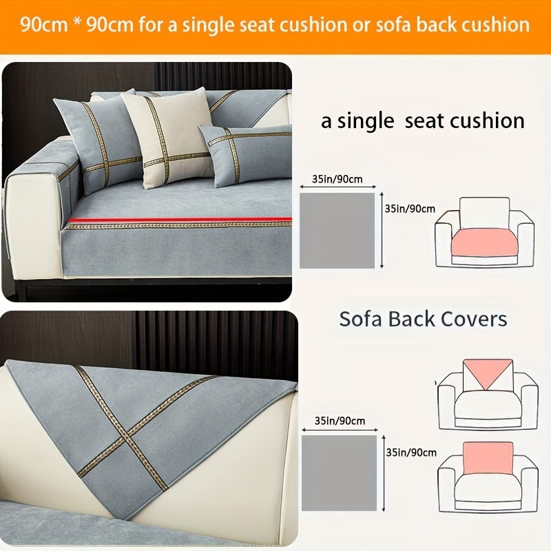 Sofa Cover 350 GSM Chenille Knit Panels for Single Seat, Armrest and 2, 3 or 4-Seater Sofa Sections