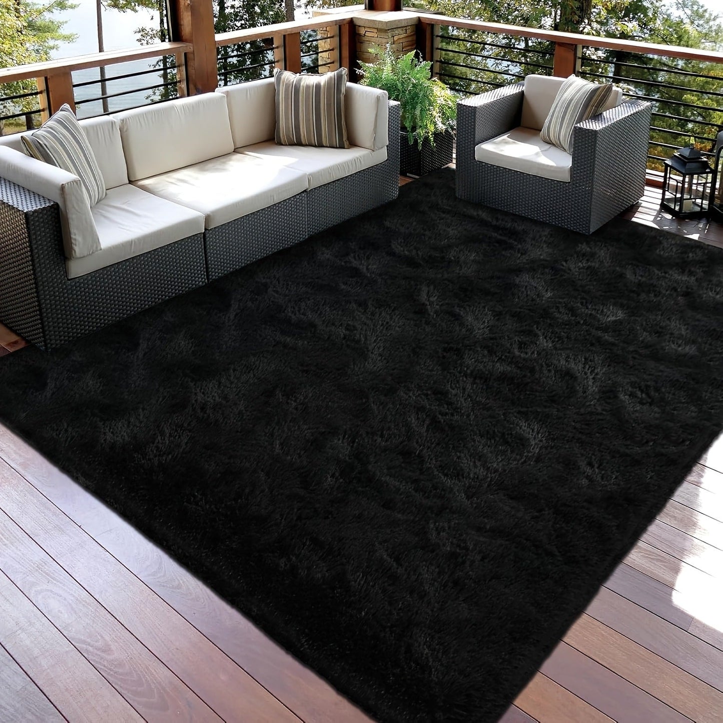 Area Rug Tie-Dye Shaggy Plush Design with Six Colors and Four Washable Sizes for Bedroom or Dorm