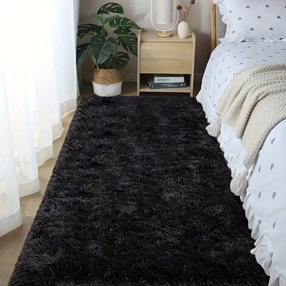 Area Rug Tie-Dye Shaggy Plush Design with Six Colors and Four Washable Sizes for Bedroom or Dorm