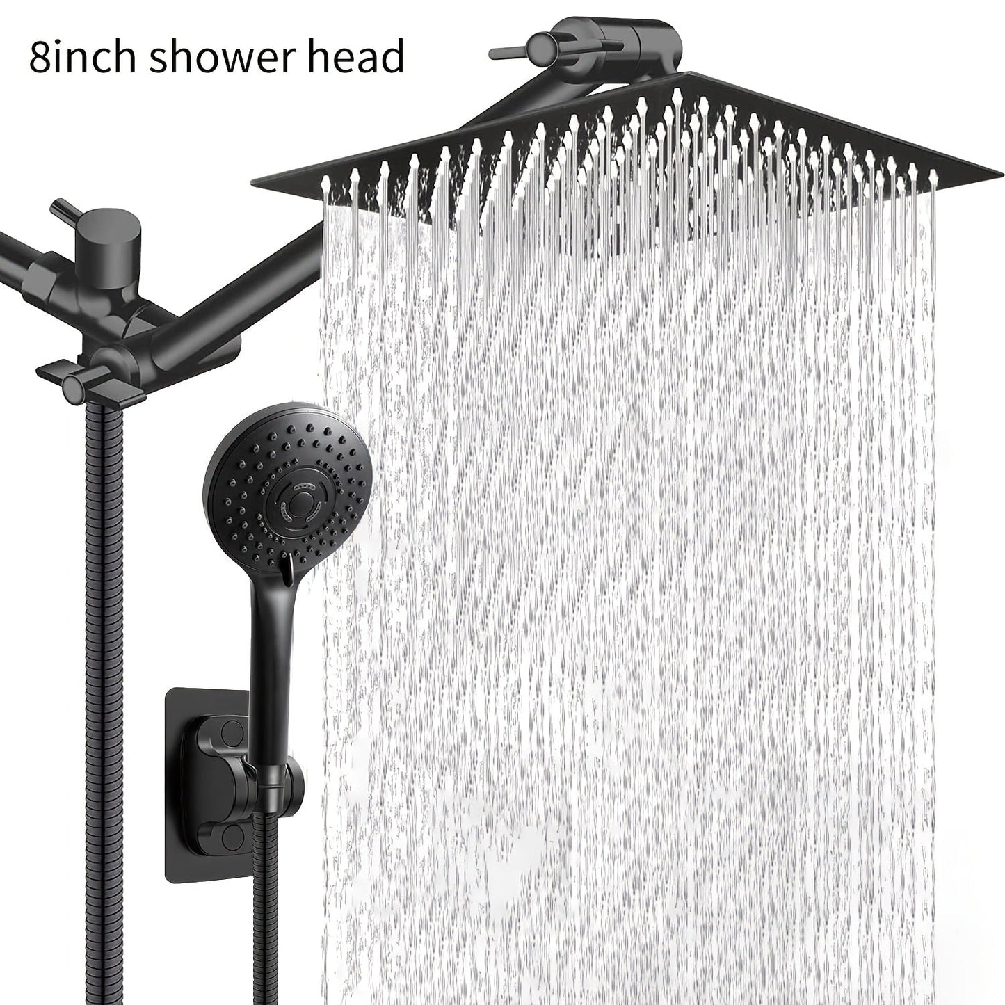 Rainfall and Handheld Shower Combo Sets with 8, 10 or 12-Inch Head Options in Chrome or Black