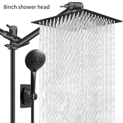 Rainfall and Handheld Shower Combo Sets with 8, 10 or 12-Inch Head Options in Chrome or Black