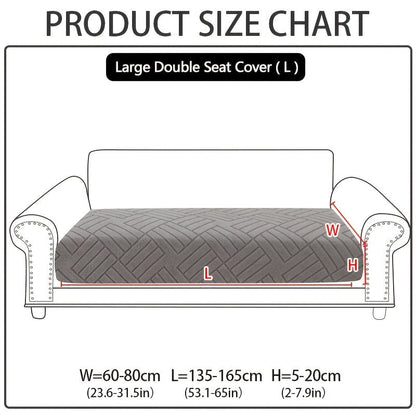 Sofa Cover, Deep Gray Stretch Seat and Chaise Slipcover with Elastic-Band Edge in Six Size Options