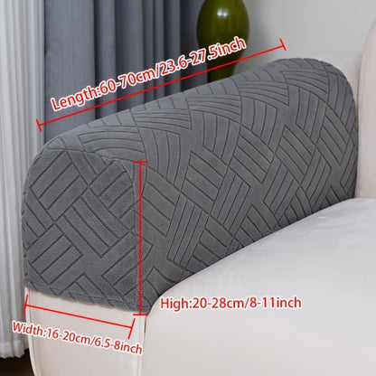 Sofa Cover, Deep Gray Stretch Seat and Chaise Slipcover with Elastic-Band Edge in Six Size Options