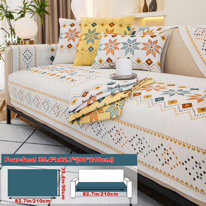 Sofa Cover Bohemian Chenille Jacquard Knit Sections with Anti-Slip Feature for Seat, Armrest or Backrest