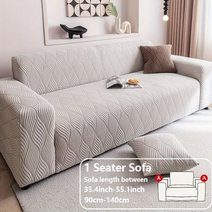 Sofa Cover Polar Fleece Modern Jacquard Elastic Slipcover with Anti-Slip Fit for 1 to 4-Seater Sofas