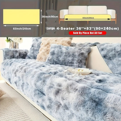 Sofa Cover, Faux-Lamb Plush Gradient Couch Pad in Five Colors with Armchair, Backrest and Seat Sizes