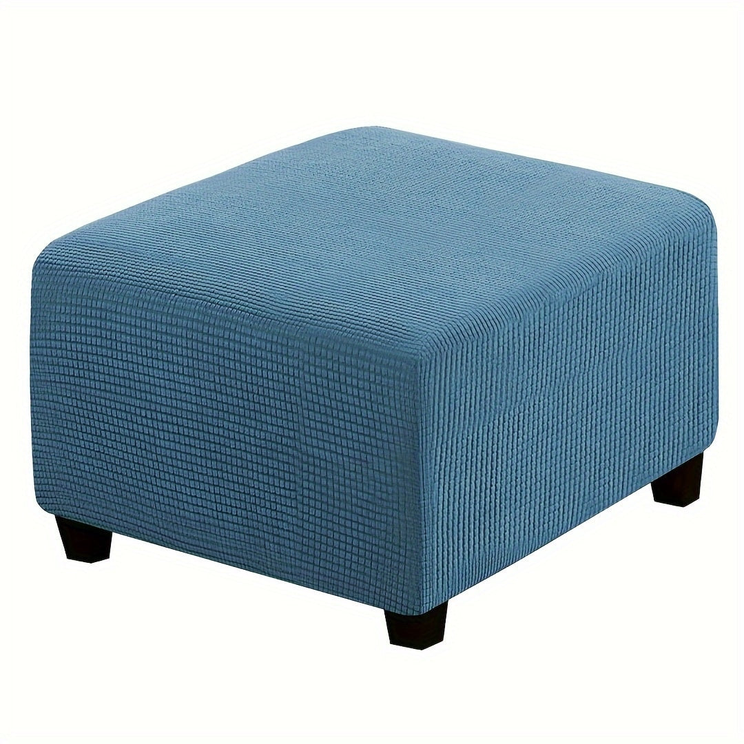 Square Ottoman Cover with Elastic Band in Six Color Labels and L or XL Size Options for Home and Office Footstools