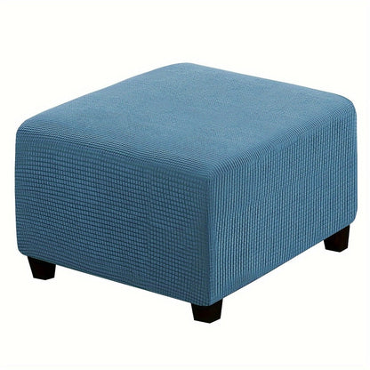 Square Ottoman Cover with Elastic Band in Six Color Labels and L or XL Size Options for Home and Office Footstools