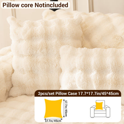 Sofa Cover Bubble Faux Rabbit Fur Panels with Silicone Non-Slip Backing for Seat, Armrest or Backrest
