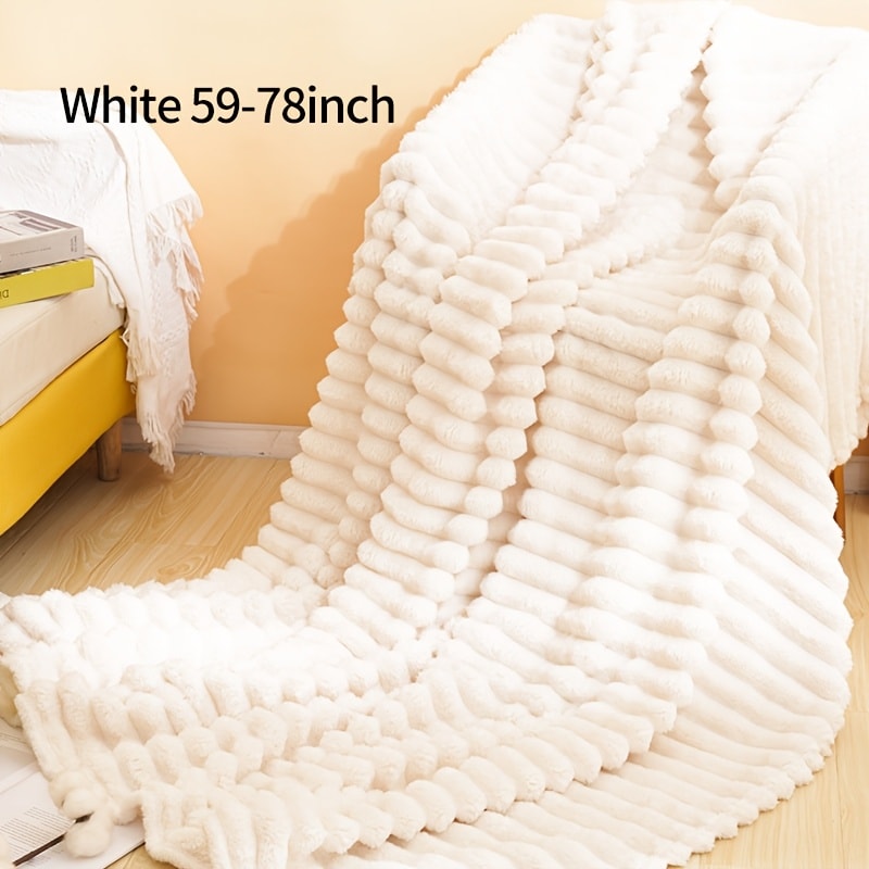 500gsm Heavy Plush Blanket – Ultra Thick Soft Warm Fluffy Blanket for Bed, Sofa & Travel, Baby to Double Size, 5 Colors