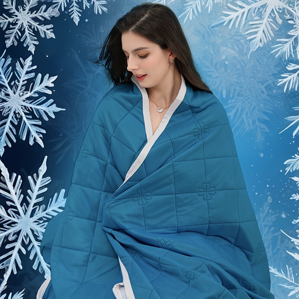 Cooling Blanket for Hot Sleepers – Lightweight Knit Acrylic Throw Blanket, Breathable Air-Cooled Comforter for Summer, Soft Moisture-Wicking Blanket in Throw Twin XL Queen King, Sky Blue Grey Lake Blue Light Green Purple