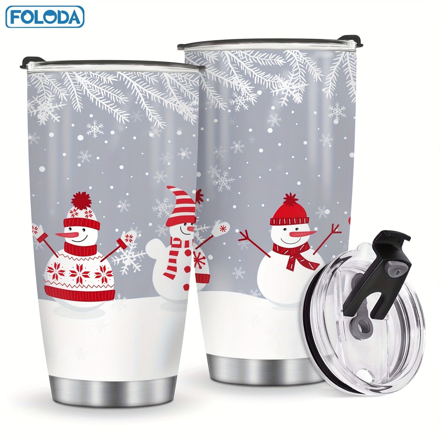 Insulated Tumbler 20oz Christmas Patterns with Stainless Steel, Lid, Straw and Seven Designs