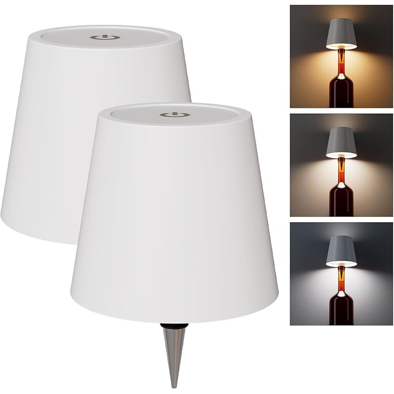 Rechargeable LED Bottle Lamp Table Lamp, 3 Color Temperatures, Touch Control Dimmable Bedside Light for Bedroom Dining Room Bar Desk – Modern Minimalist Design