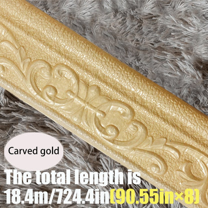 Carved Foam Baseboard Wall Trim Sticker in White, Silver Gray, Copper or Golden, Available in 4, 8 or 12 Rolls