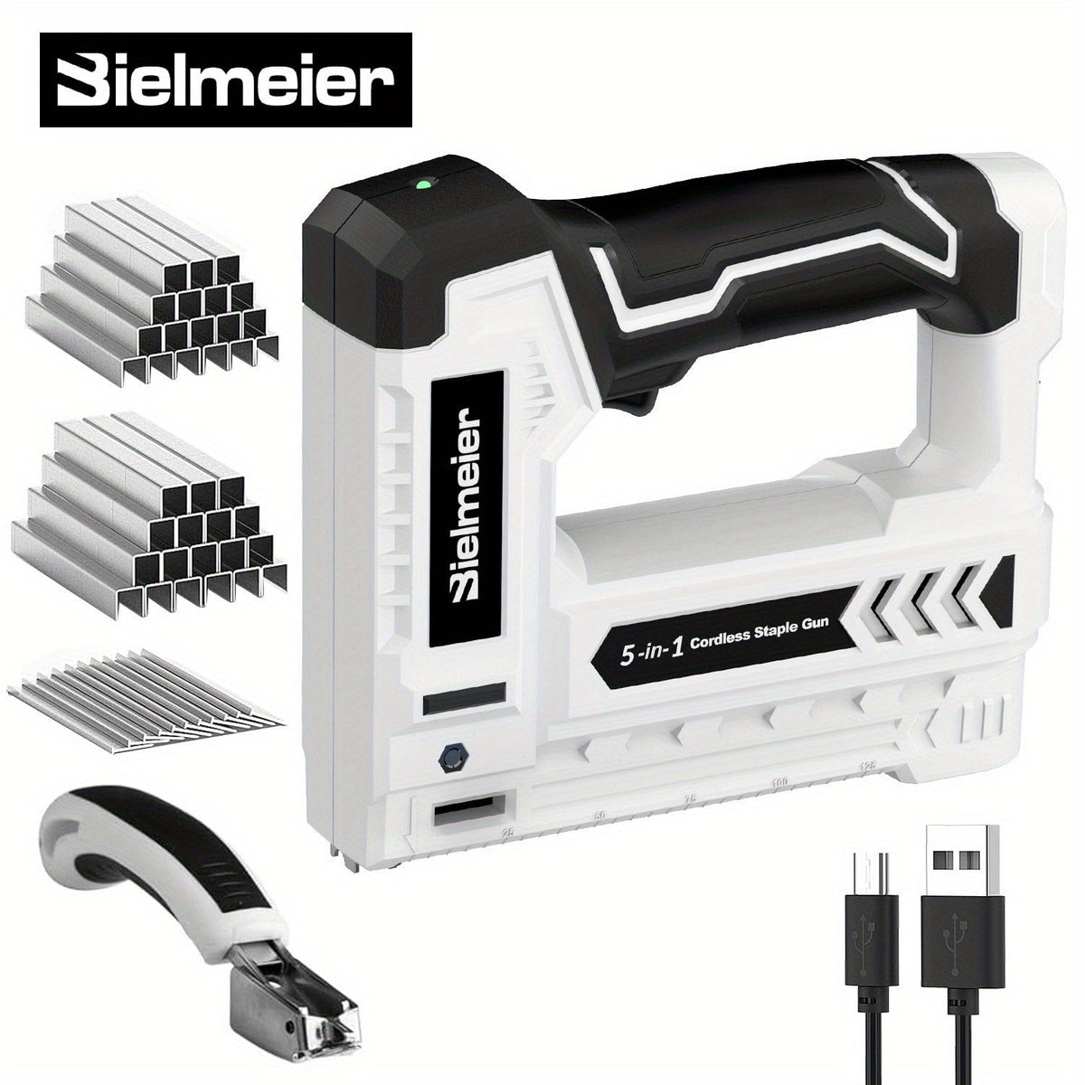Cordless Stapler Brad Nailer 2-in-1 4V / 20V No Compressor, with Battery, Charger & 1600pcs Nails & Staples