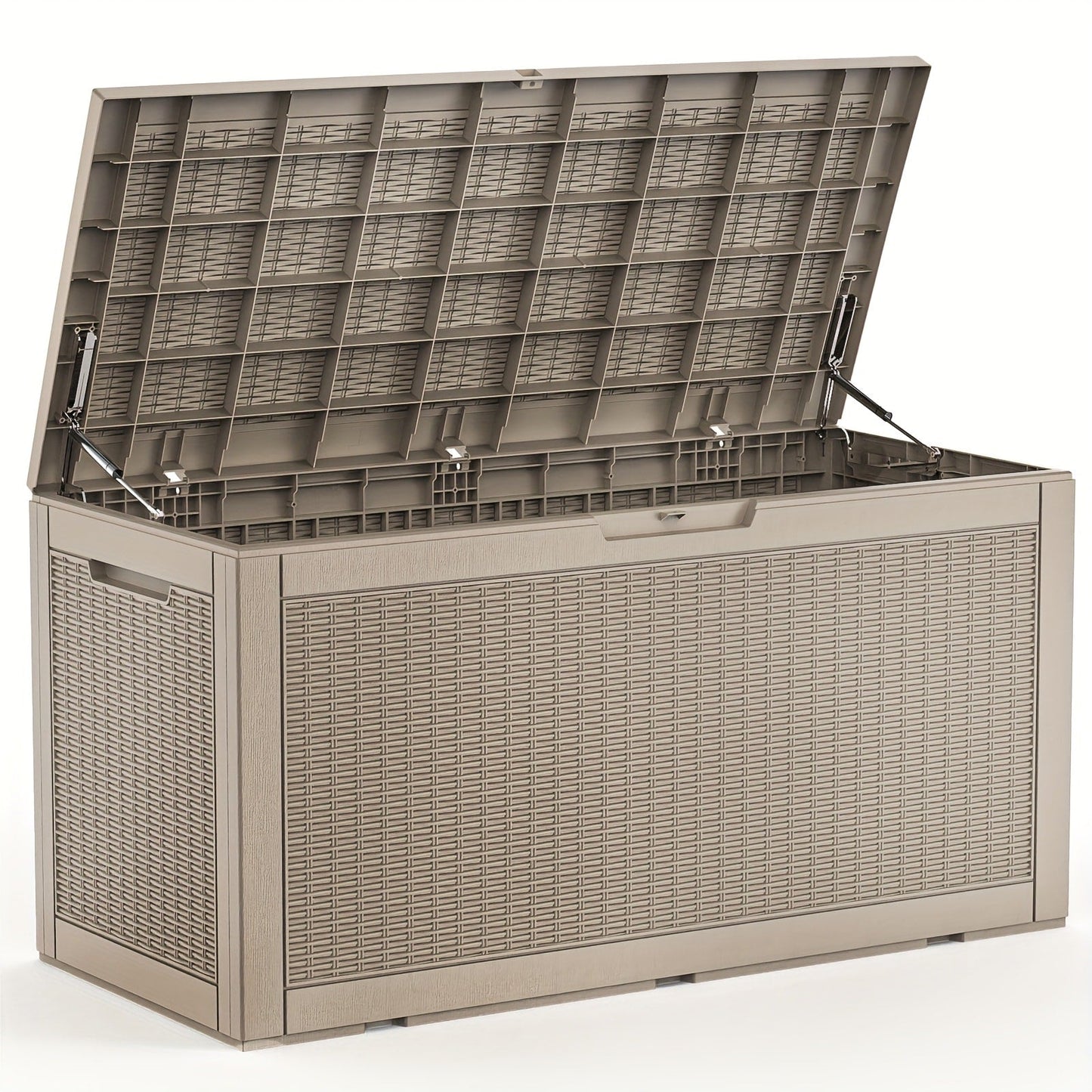 Large Resin Deck Box Lockable Outdoor Storage 80/100 Gallon – 345L UV Protected Weatherproof Patio Storage Box | Sit-On Lid Deck Storage Chest for Pool Accessories, Garden Tools & Outdoor Gear