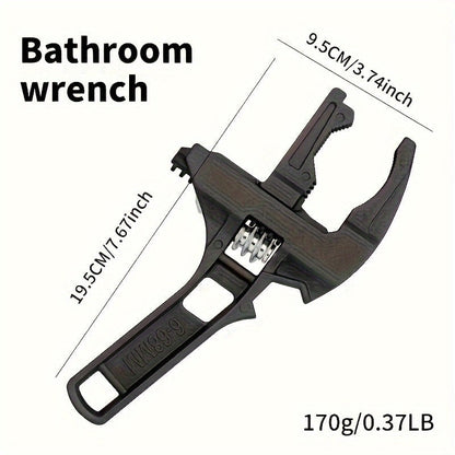 Adjustable Double-Ended Bathroom Wrench for Sink, Faucet and Pipe Work in Black or Silver Finish