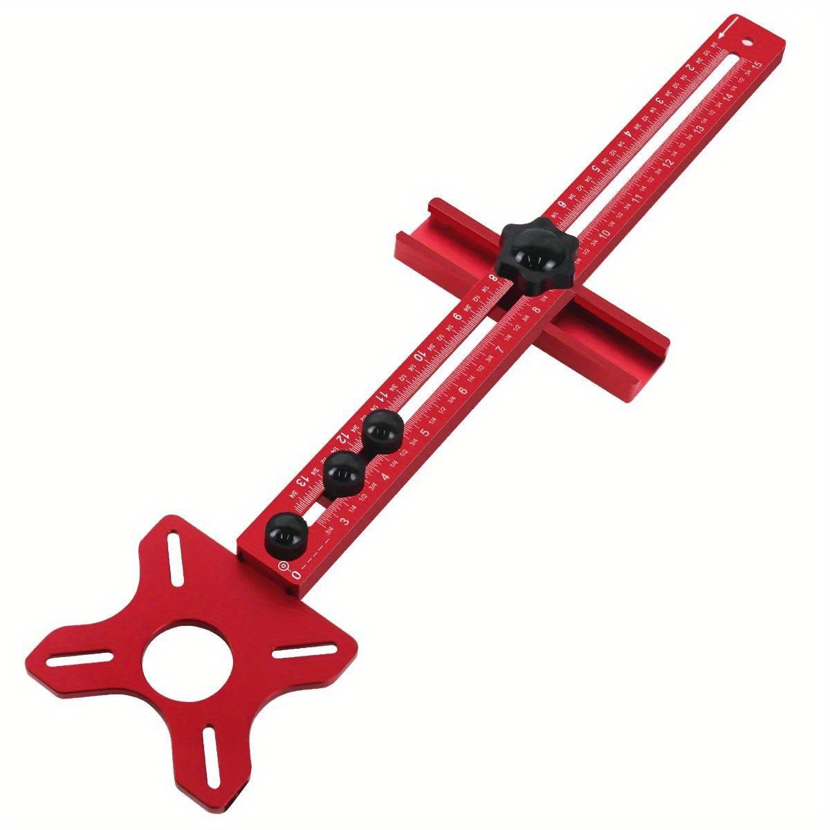 Four-in-One Aluminum Router Circle Cutting Jig in Metric with Base or Inch Configuration without Base