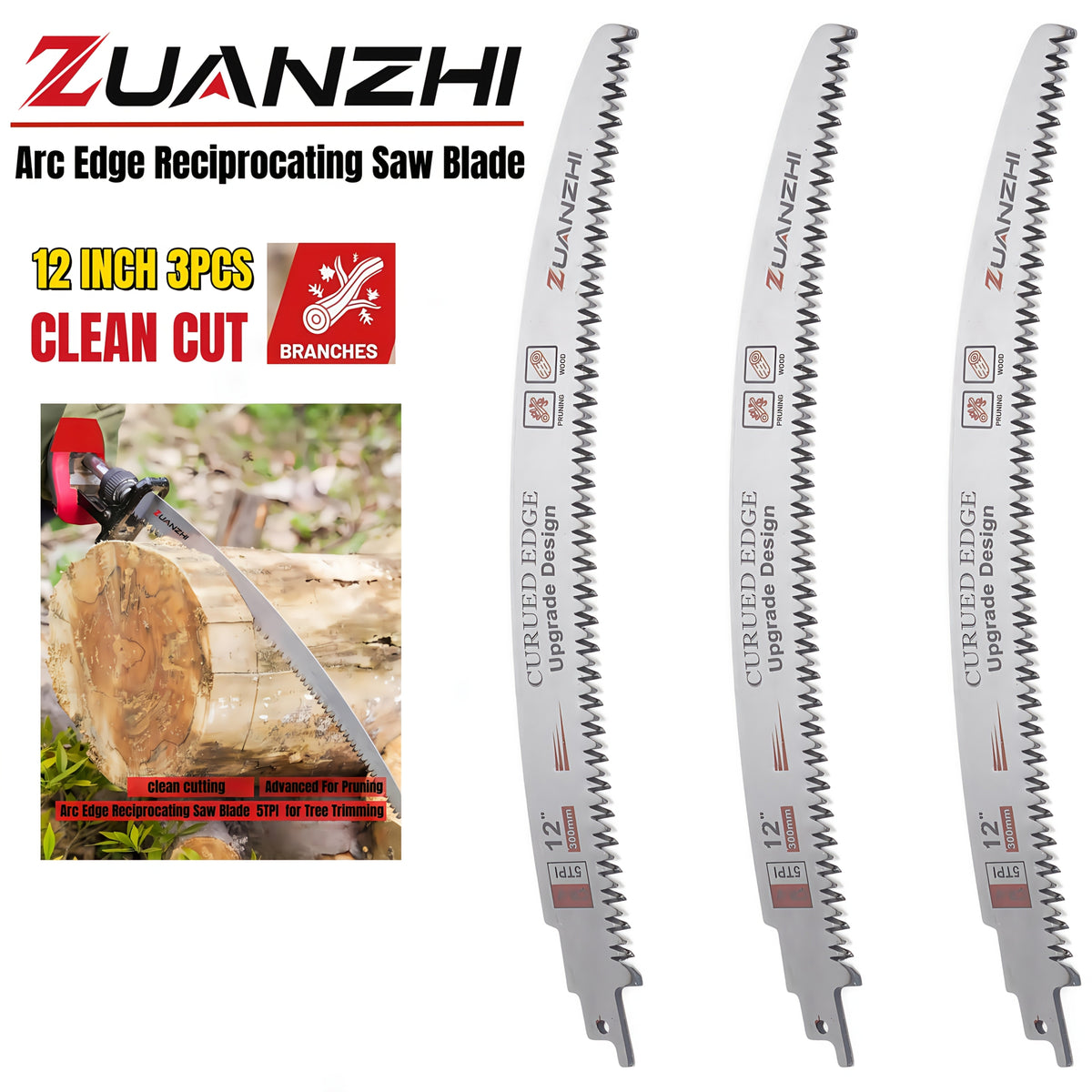 Reciprocating Saw Blade Pruning Arc Edge 3 Pack 6TPI Japanese Teeth CR-V Ultra Hardened for Wood for an Everyday Personal Care Routine